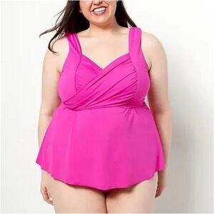 Kim Gravel Wrap Sweetheart Tankini Top and Brief Swimsuits